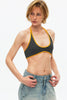 Bikini a righe nero e grigio