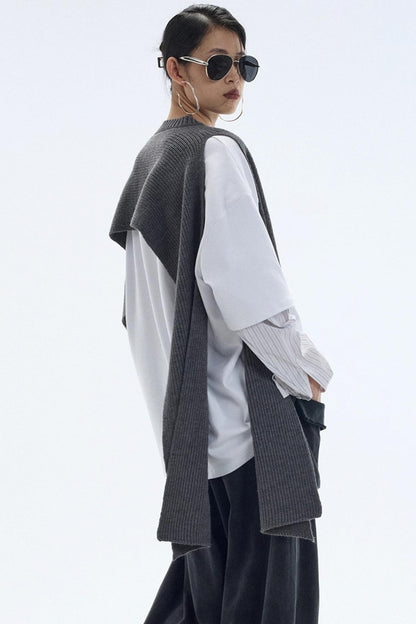 White Striped Crew Neck T-Shirt