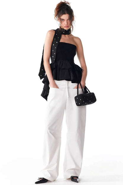 Summer Slim Ruffle Lace Top