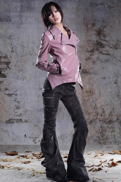 Slim Fit Leather Punk Jacket