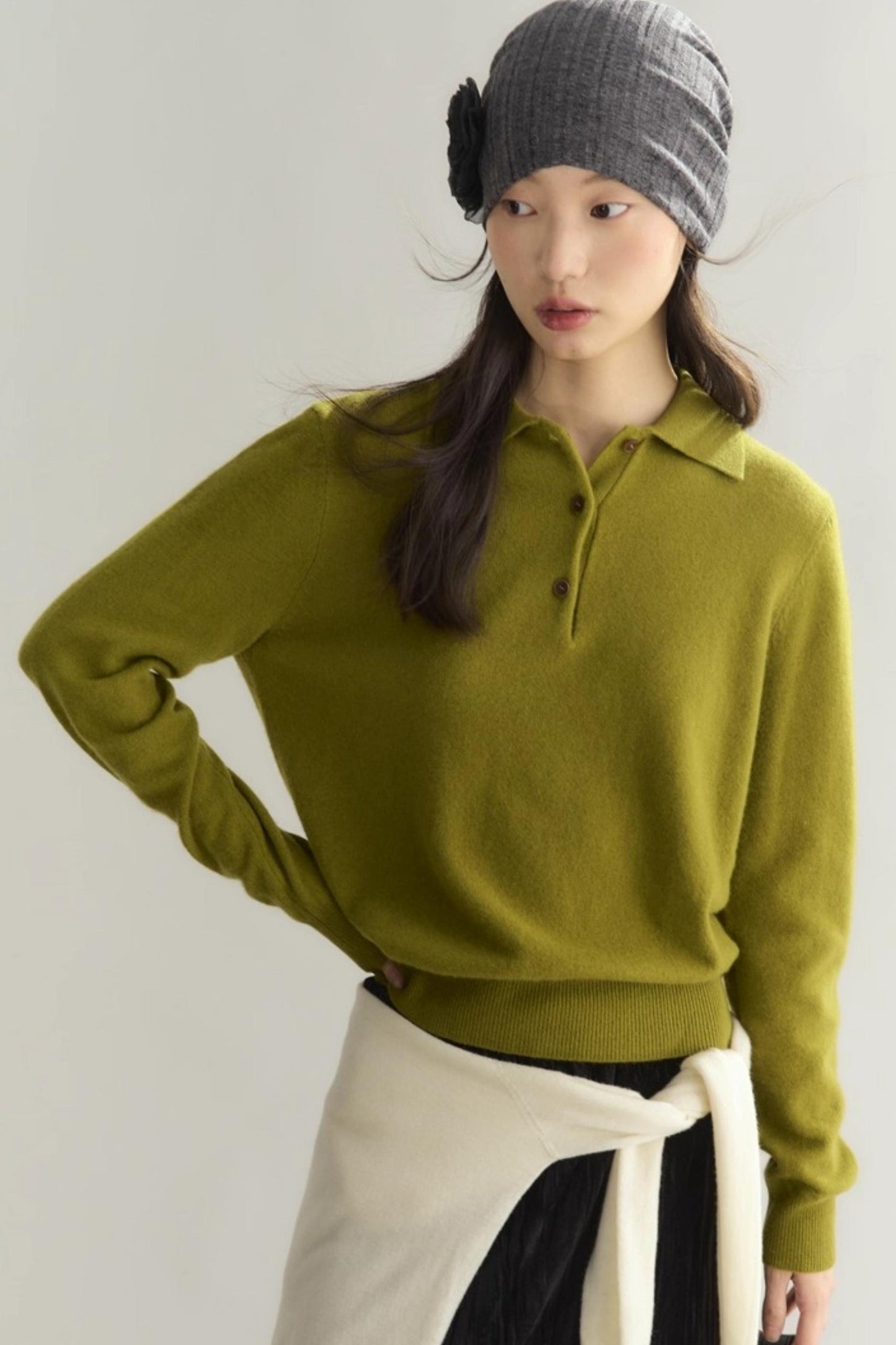 Niche Wool Polo Sweater