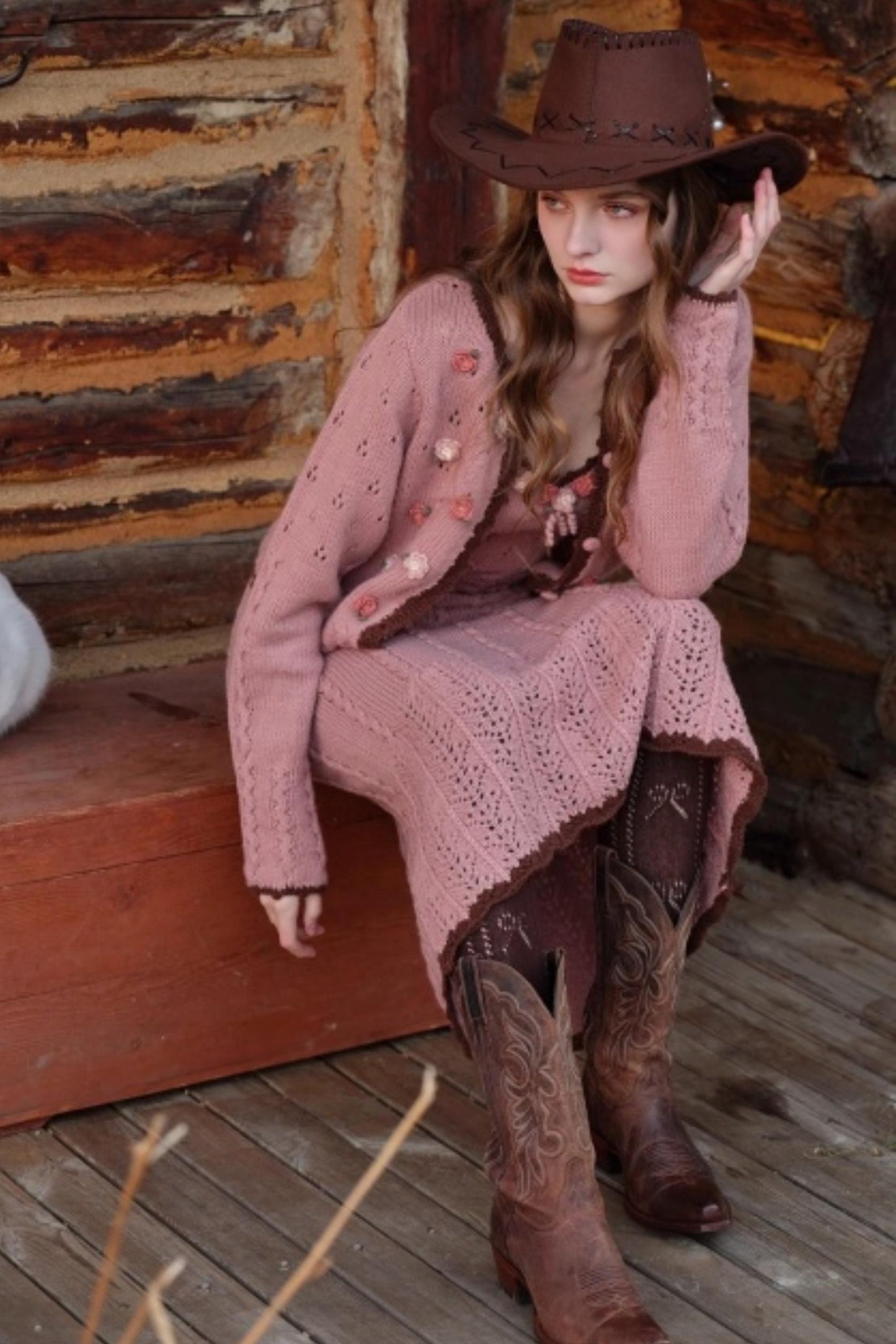 Juliet Retro Wool Knit Dress Set-Up