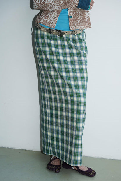 Vintage Long Straight Pleated Skirt