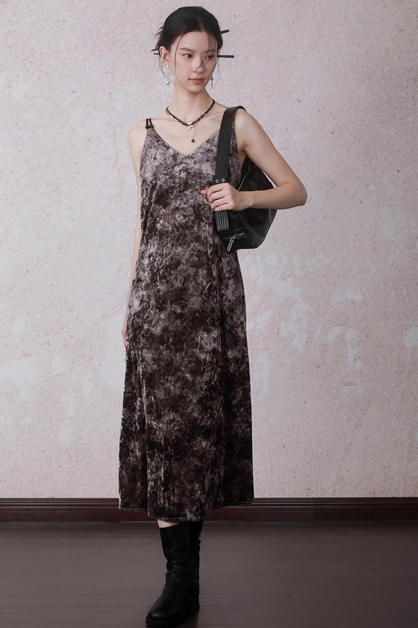 Chestnut Tie-Dye Slip Dress