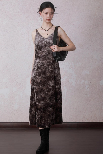 Chestnut Tie-Dye Slip Dress