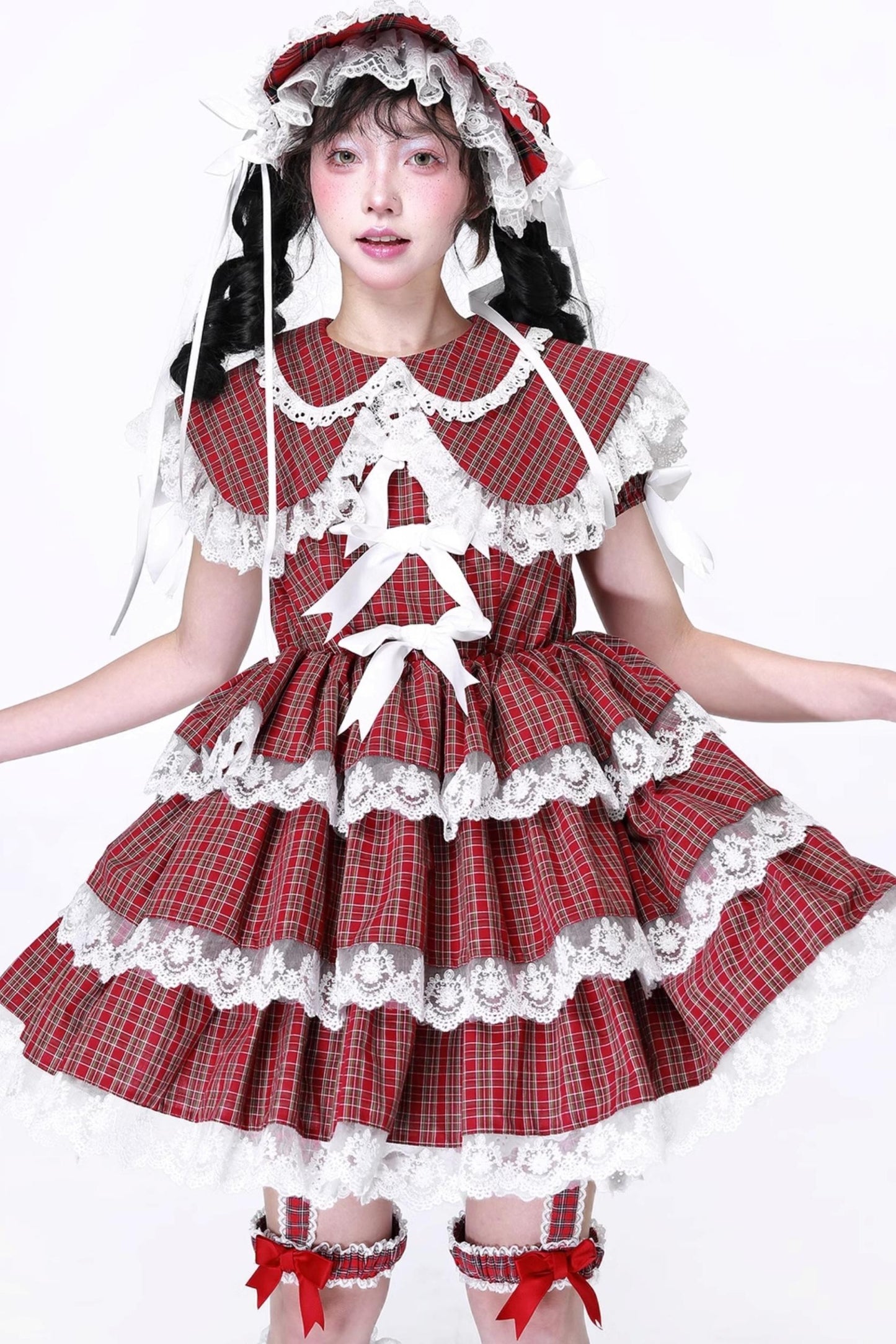 Lolita Style Red Check Dress