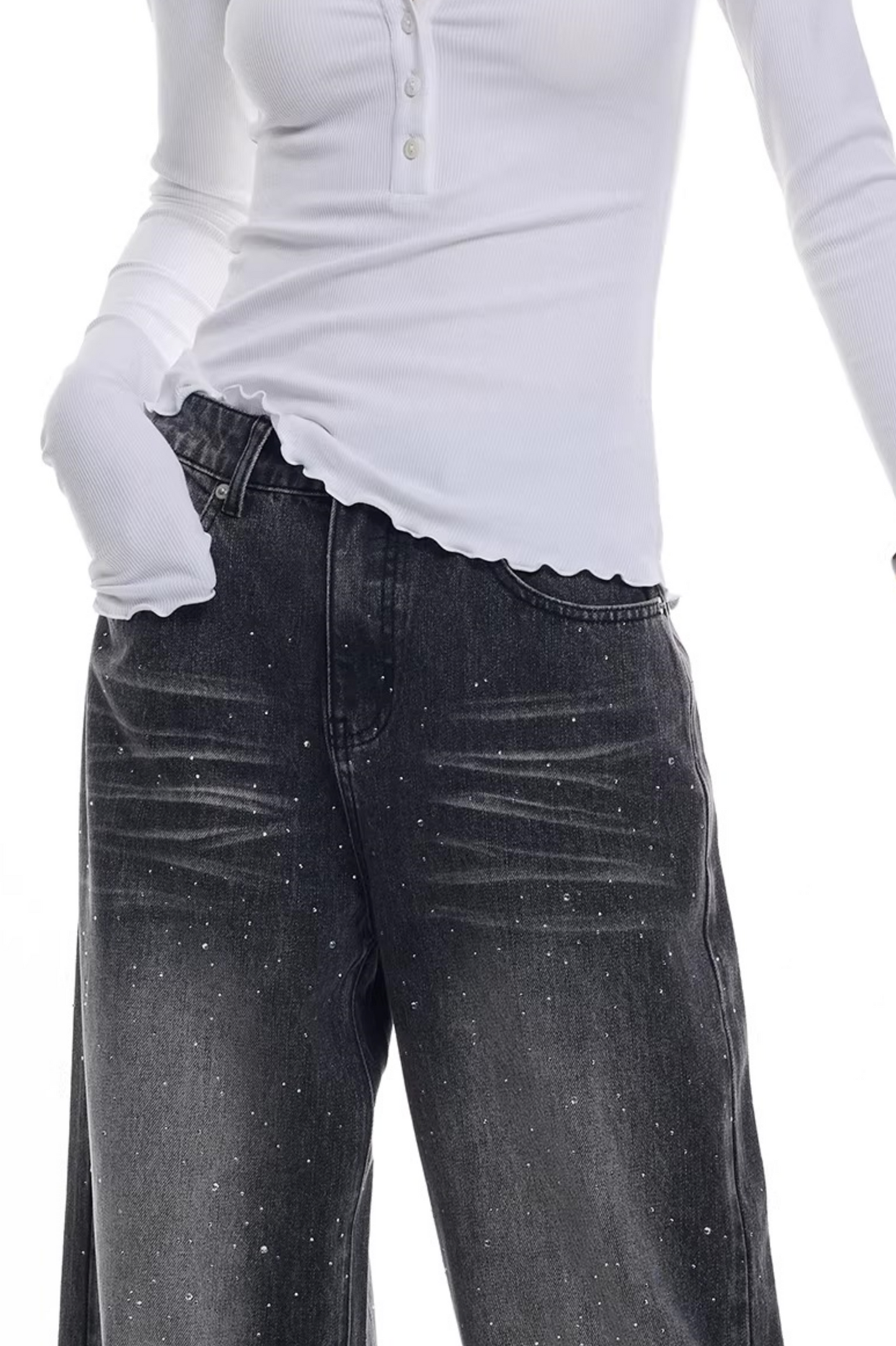 Starry Sky Rhinestone Jeans