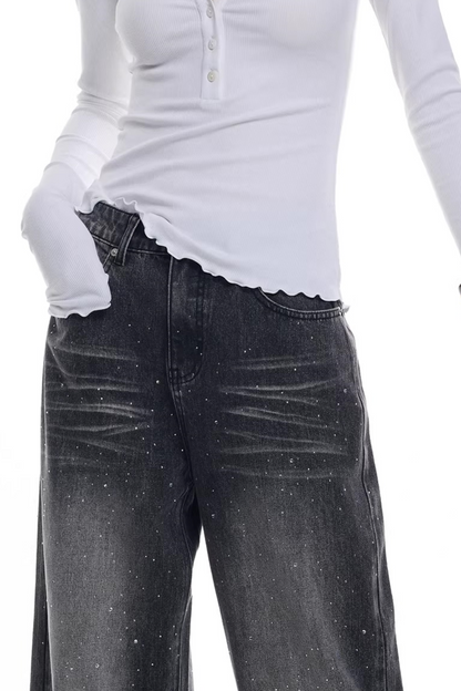 Starry Sky Rhinestone Jeans