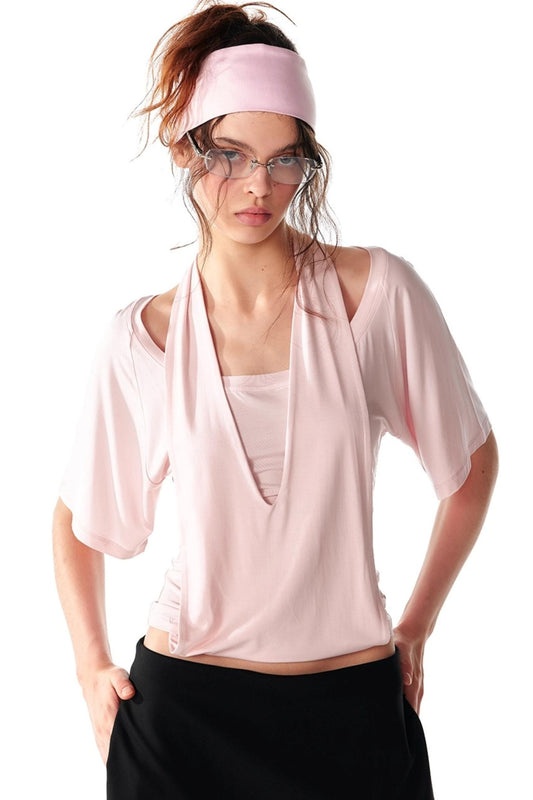 Soft Skin-Friendly Halterneck Stretch T-Shirt