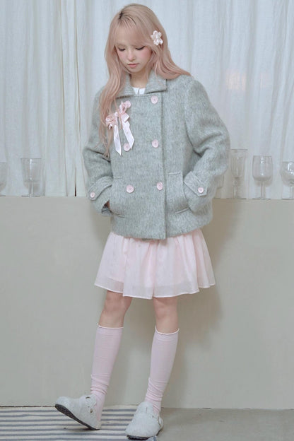 Pleated Lace Pink Skirt