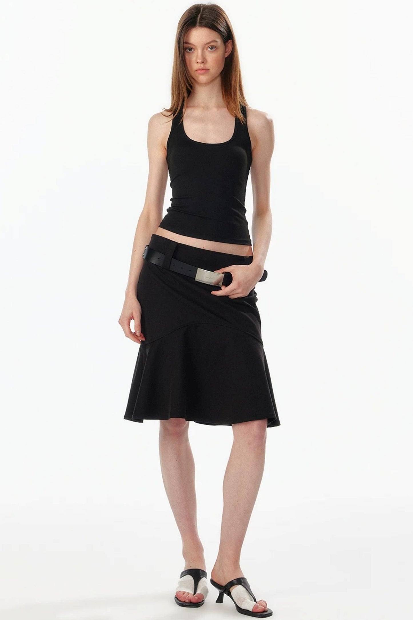 Wide-Waisted Fishtail Skirt