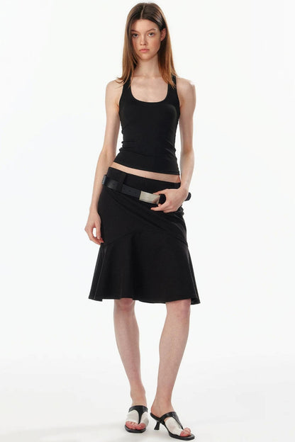 Wide-Waisted Fishtail Skirt