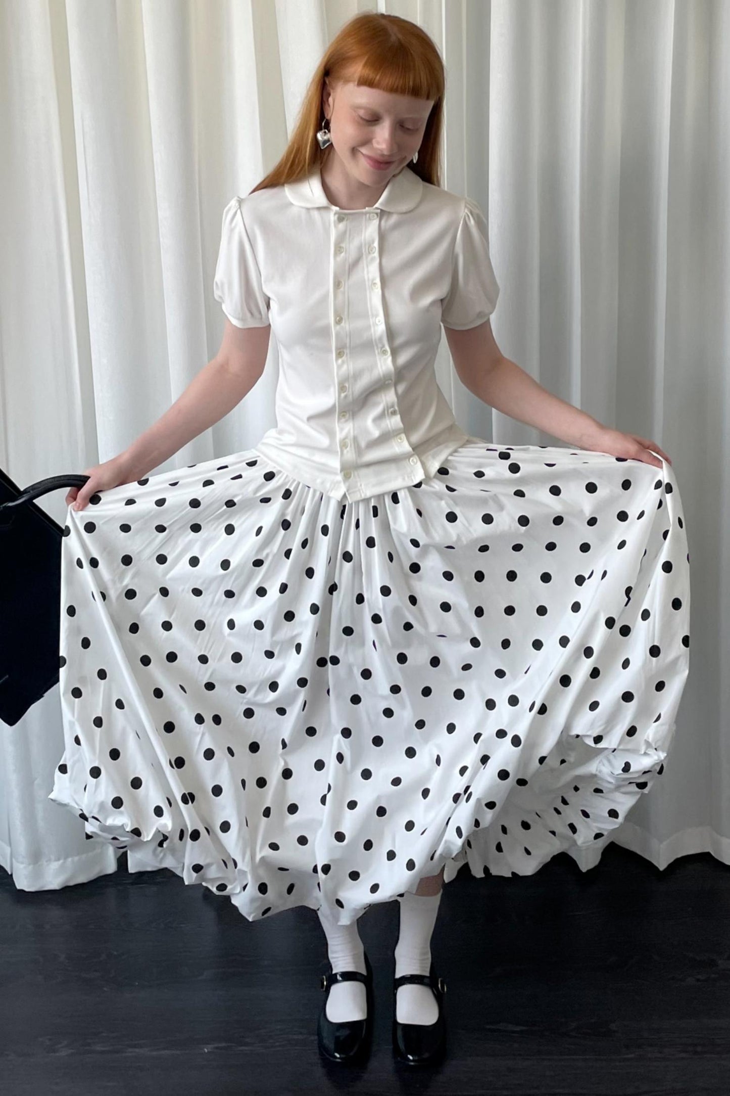 Lantern Sleeve Polo Tee