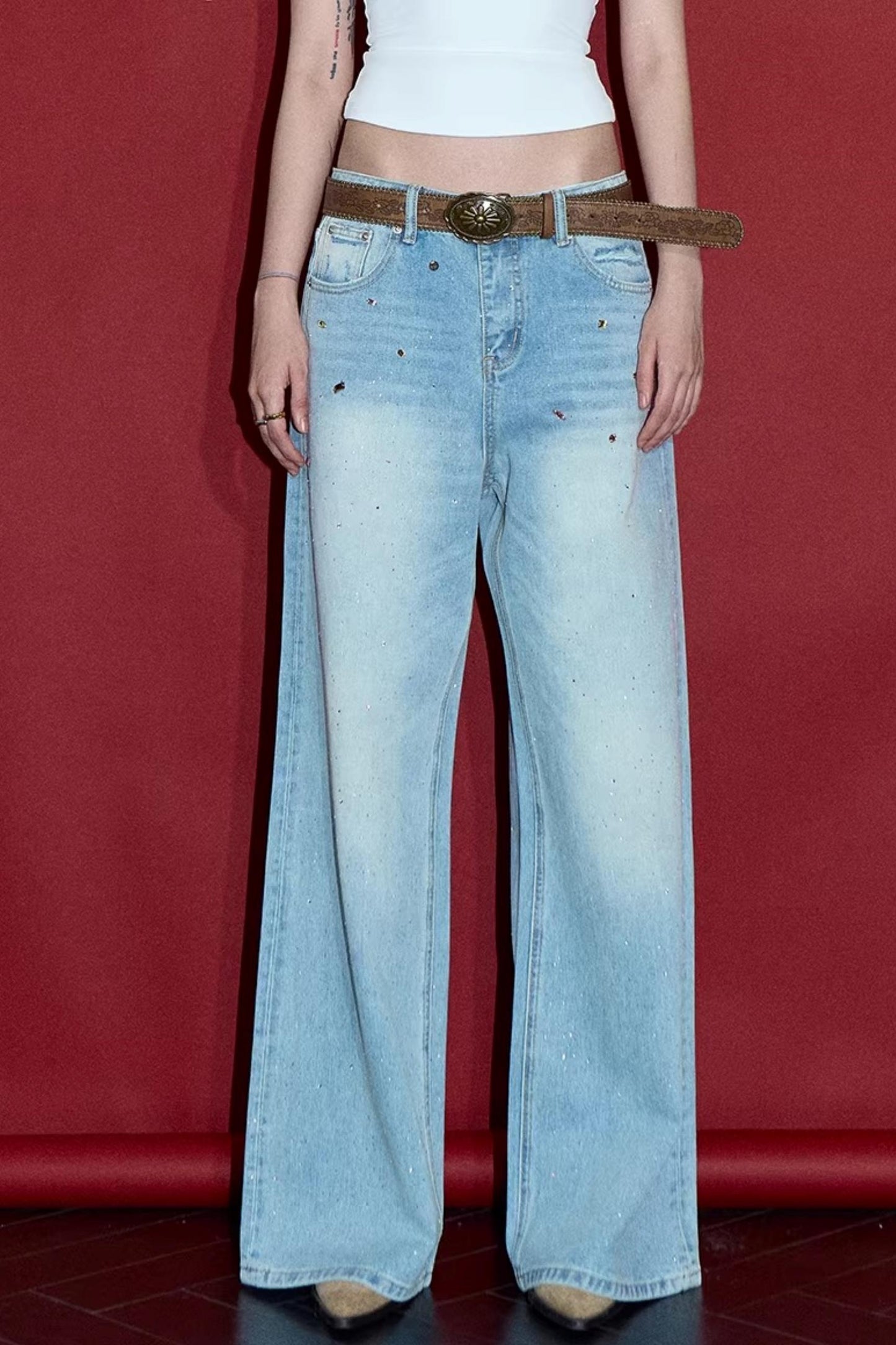 Starry Sky Gemstone Jeans