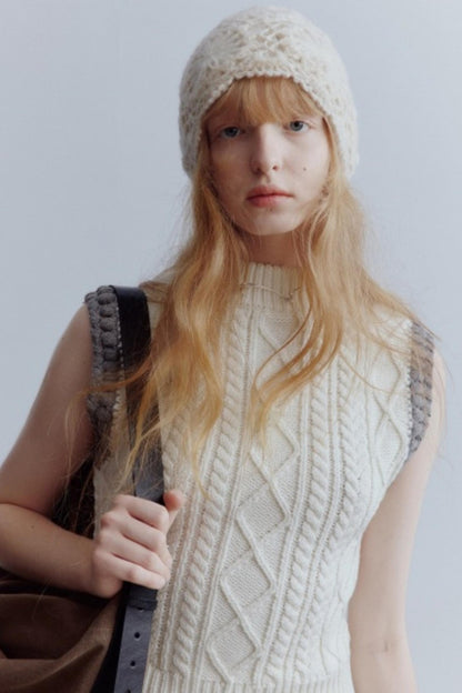 Lamb Cotton Crochet Woolen Vest