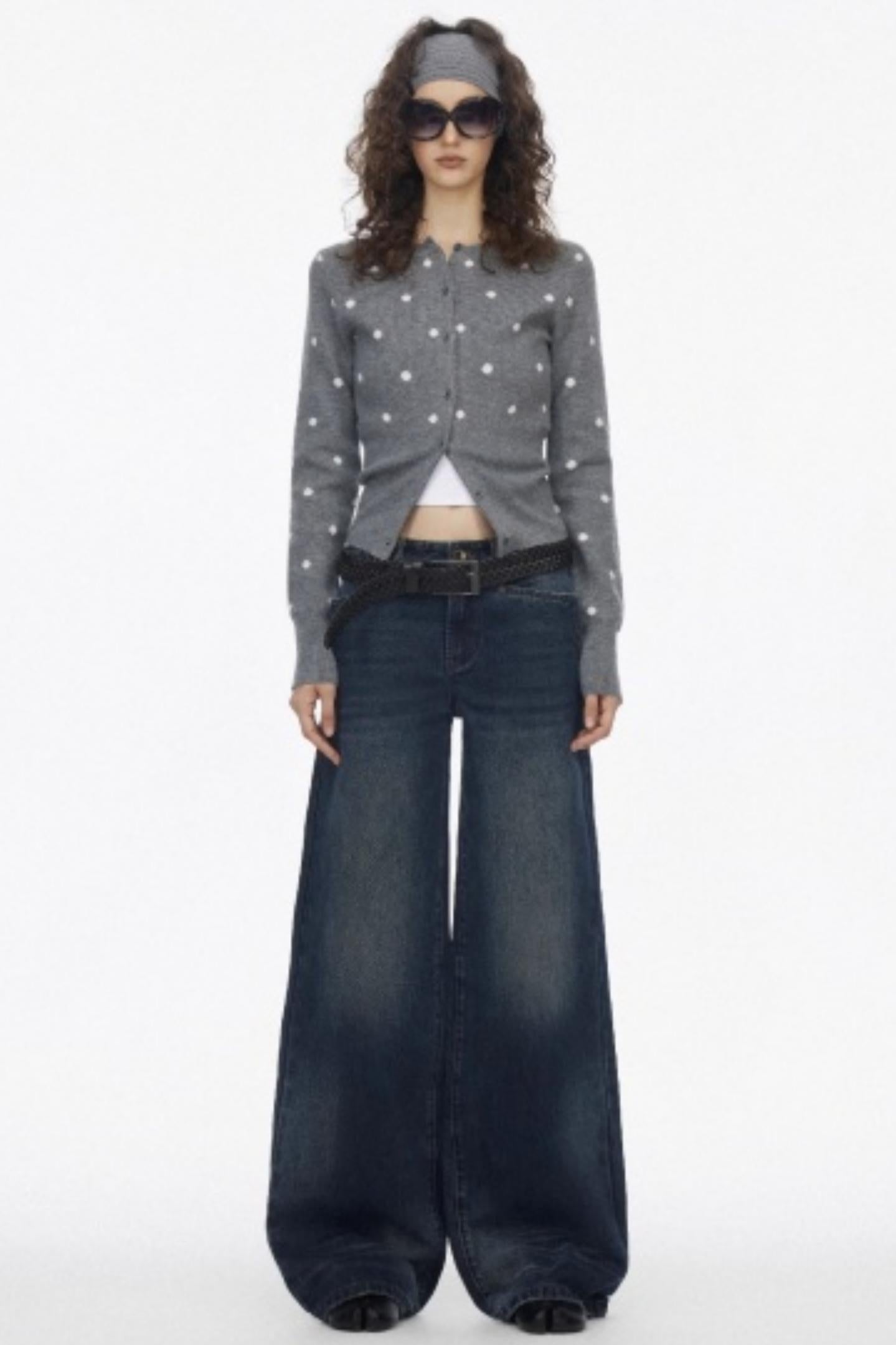 Vintage Polka Dot Slimming Cardigan