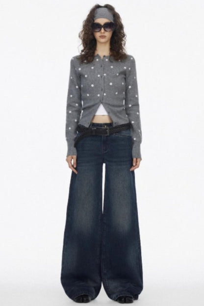 Vintage Polka Dot Slimming Cardigan