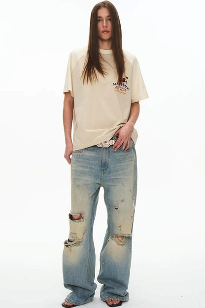 Retro Patchwork Raglan Tee