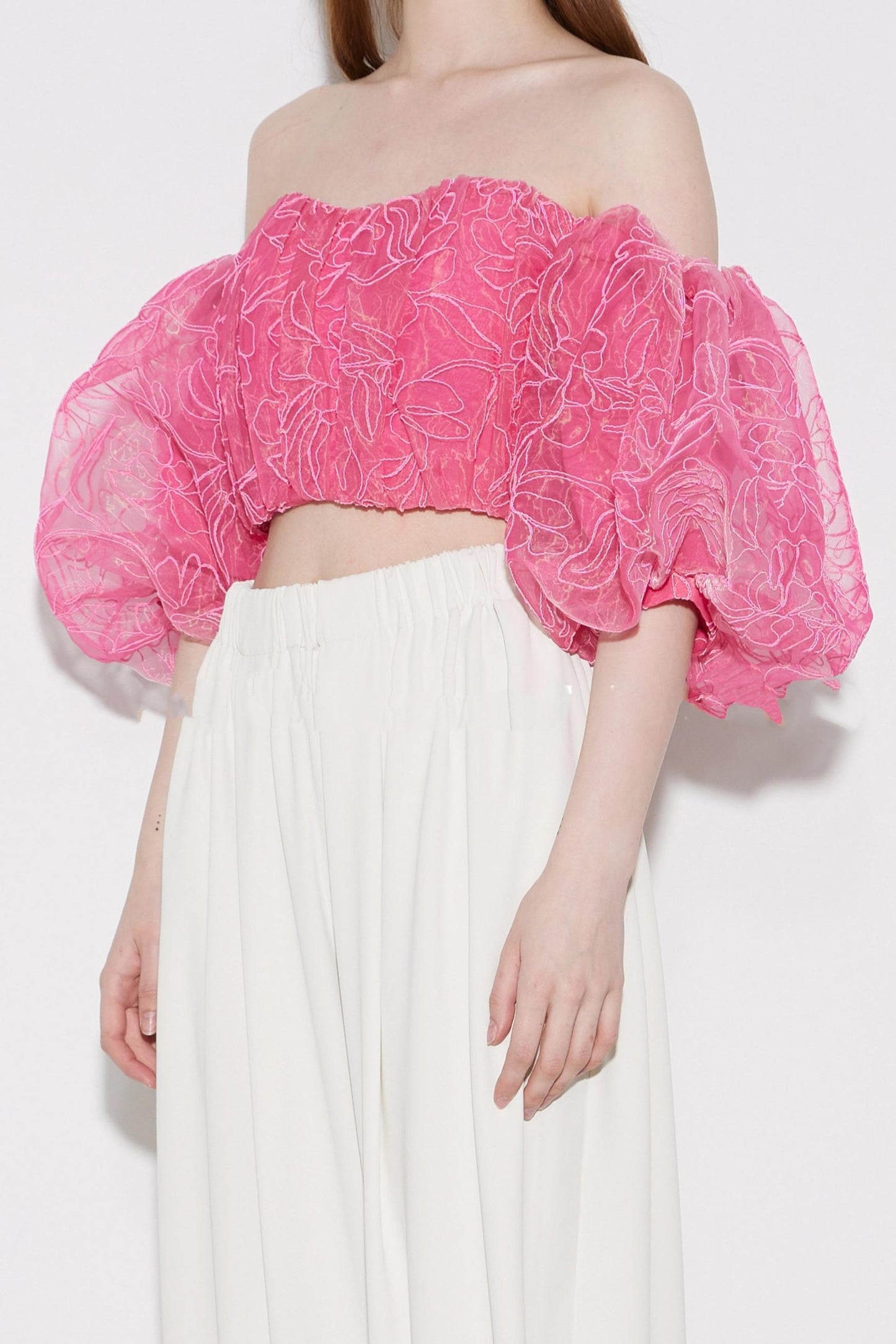 Pink Floral Crop Top