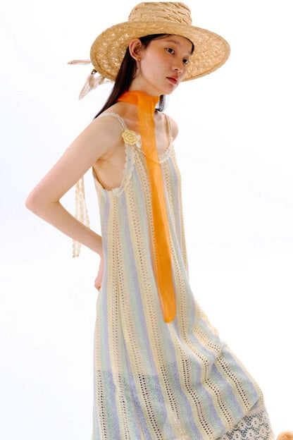 Rainbow Bohemian Hand Hook Flower Dress