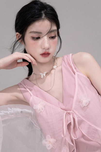 Floral Embroidered Cardigan Dress Set