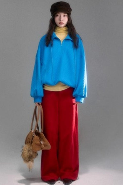 Moroccan Quilted Texture Sweatshirt Skirt Set-Up