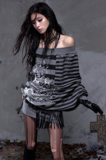 Shibuya Striped Batwing Top