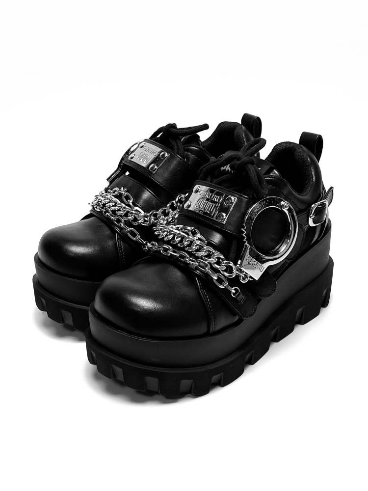 Y2K Handcuffs Velcro Platform Shoes