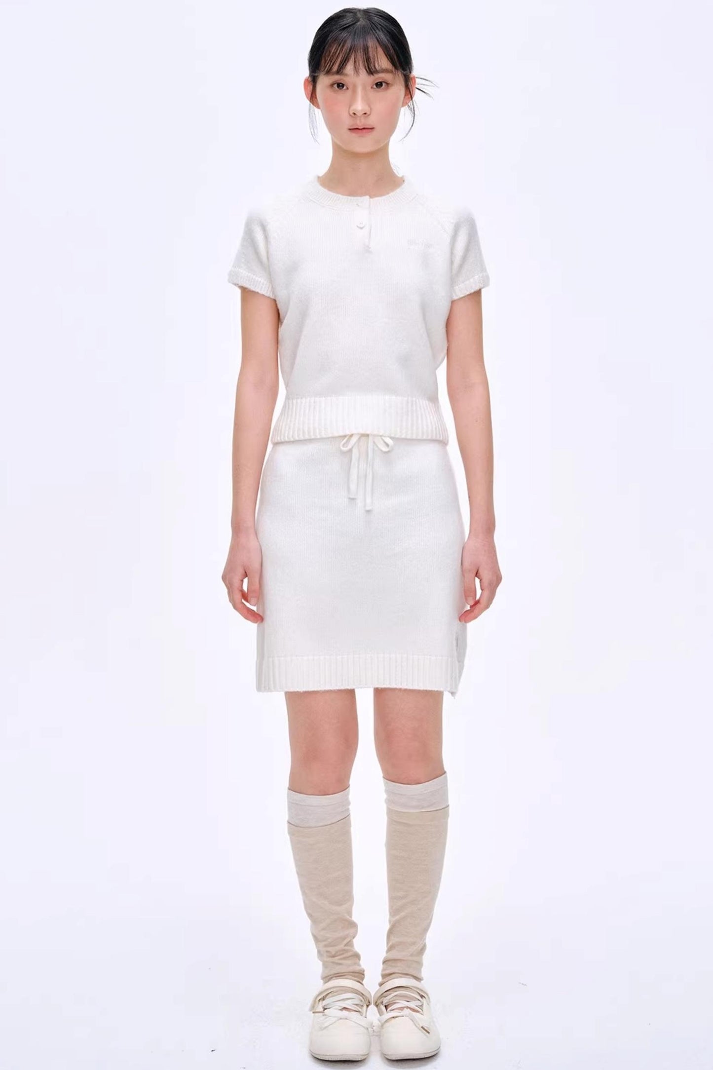 Heartbeat Dialogue Knit Skirt Set-Up