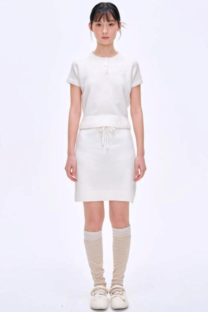 Heartbeat Dialogue Knit Skirt Set-Up
