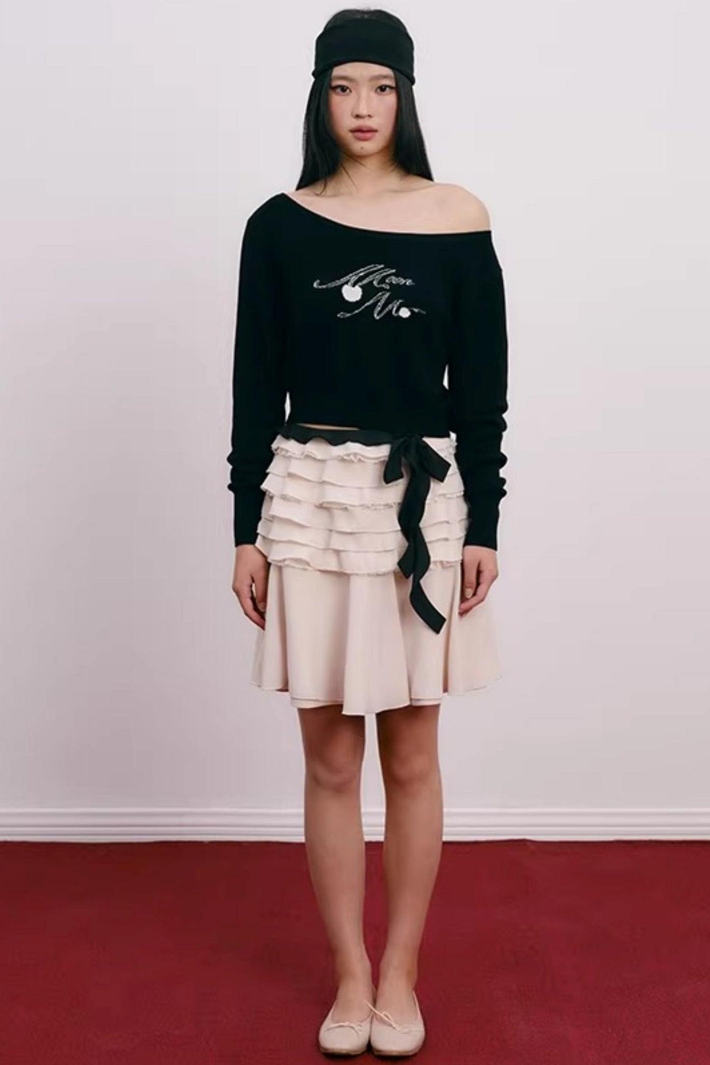 Cherry Jacquard Merino Wool Top