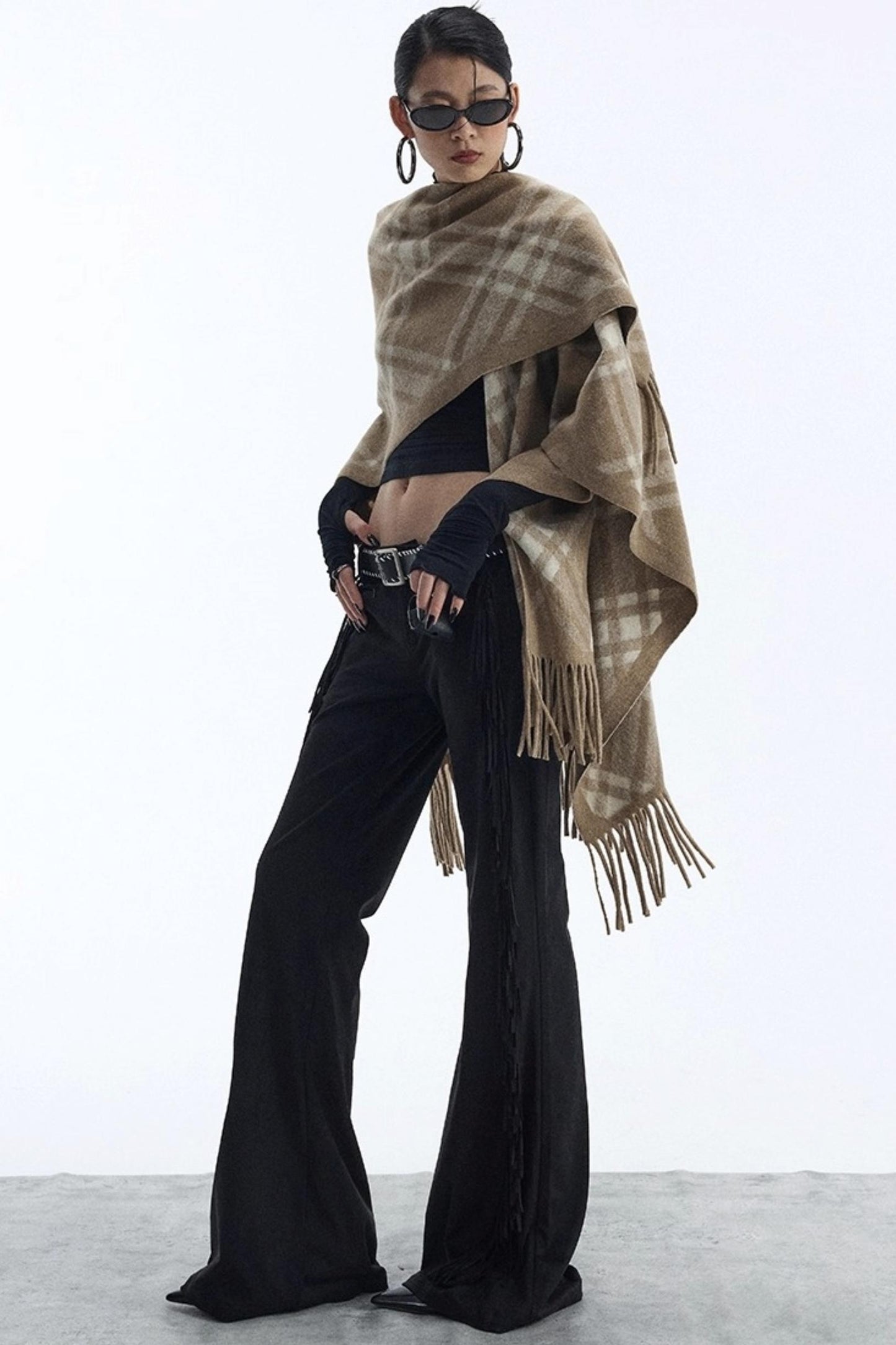 Vintage Low-Rise Fringe Pants