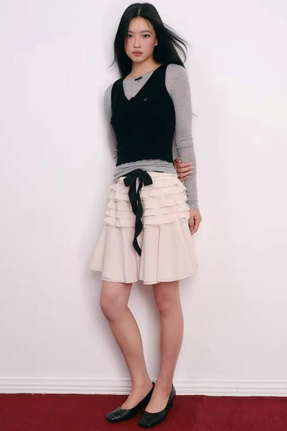 Korean Lace Bowknot Top