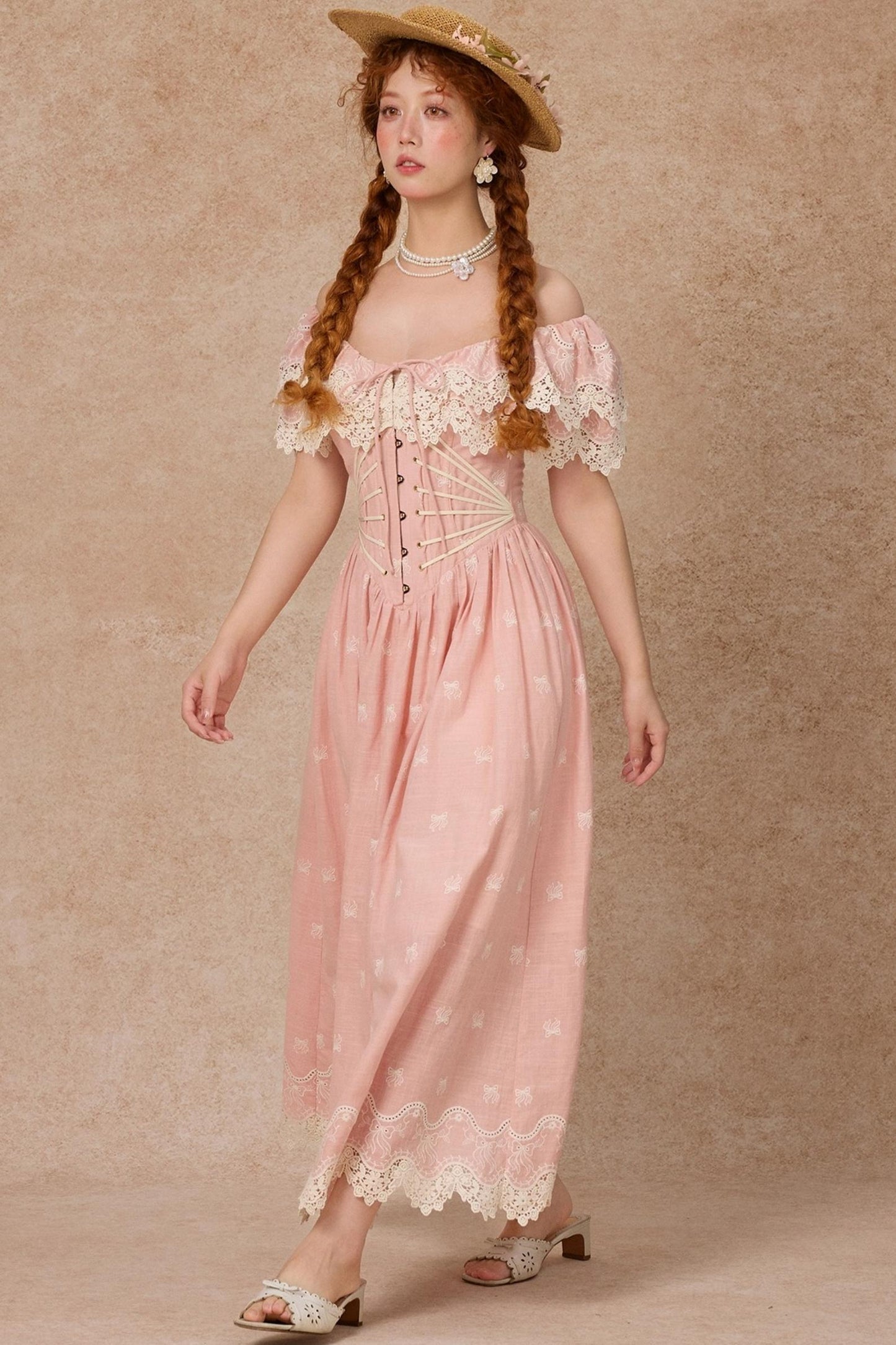 French Herringbone One-Shoulder Dress