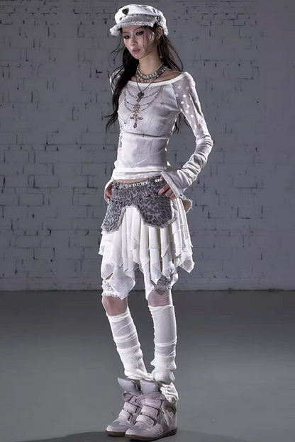 Barock beflockte Stickerei-Bluse