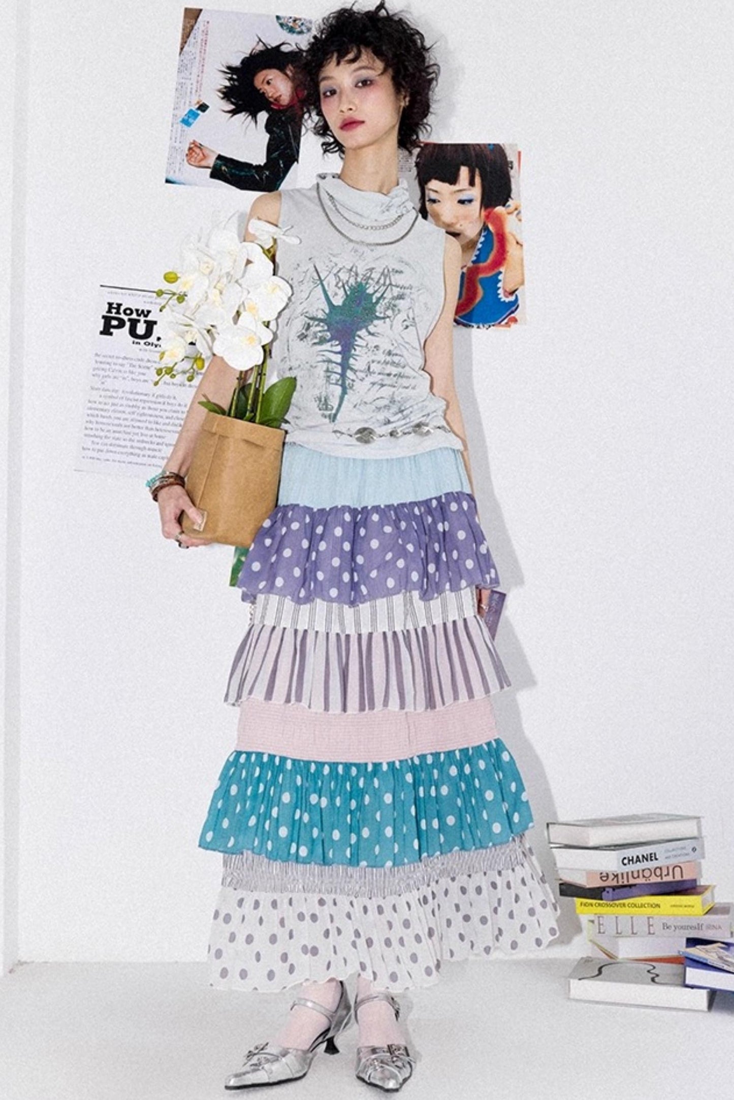 Asymmetrical Pleated Tank Top