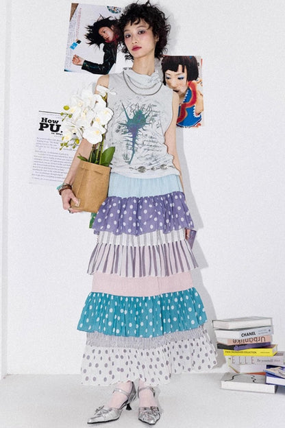 Asymmetrical Pleated Tank Top