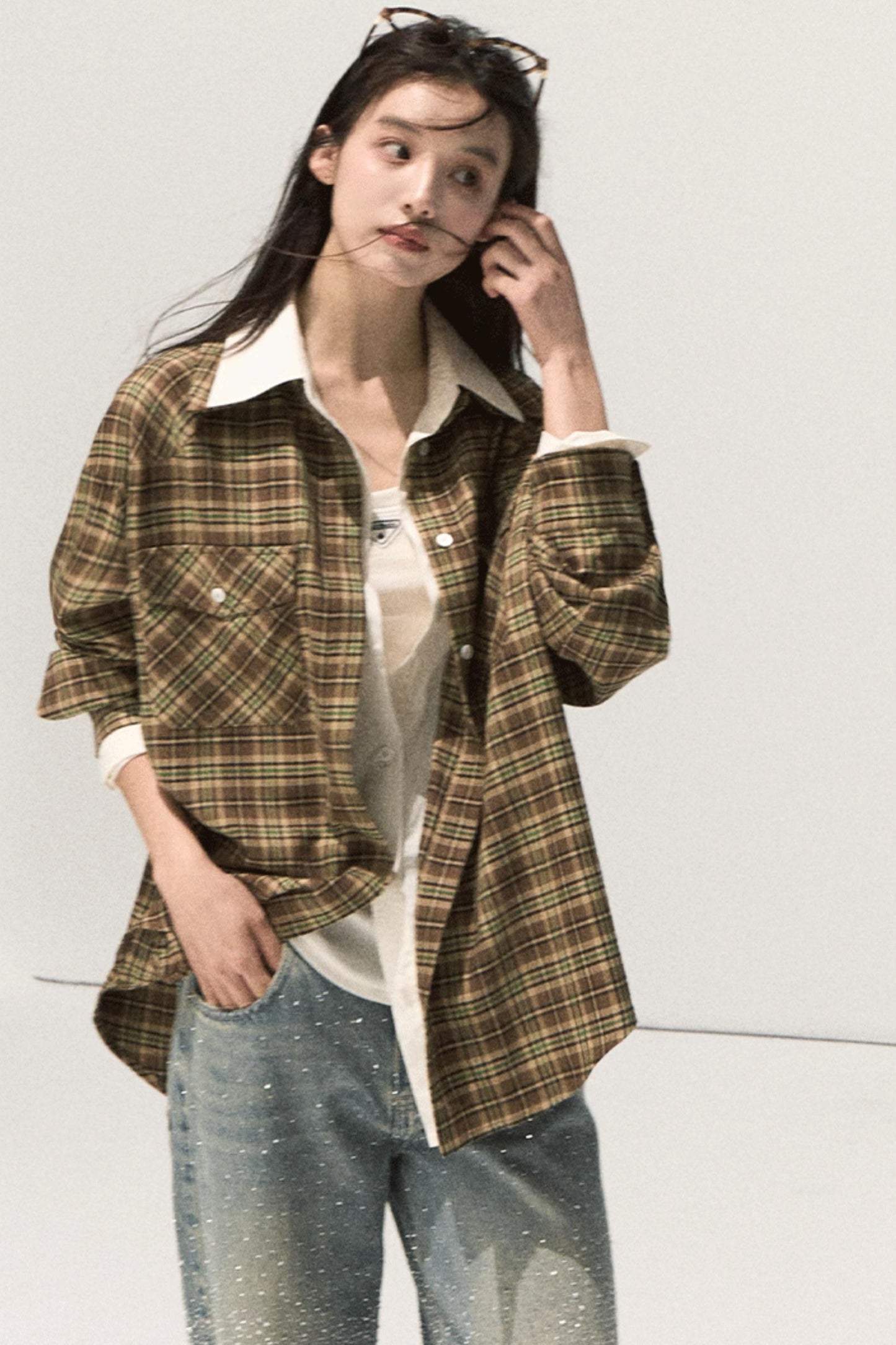 Vintage Striped Texture Two-Piece Shirt