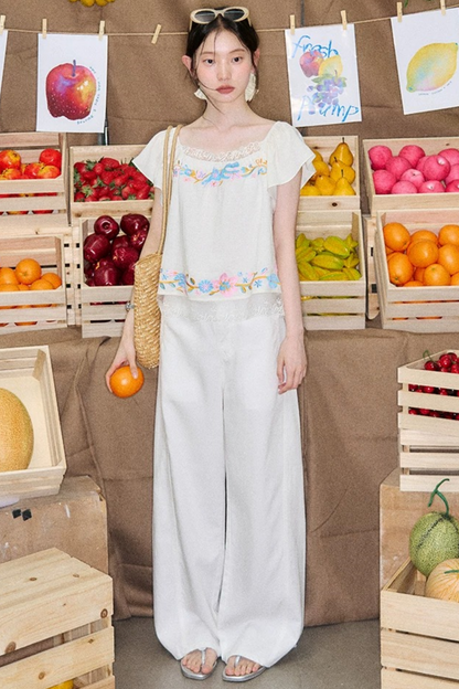 Pony Embroidery Cotton Linen Set-Up
