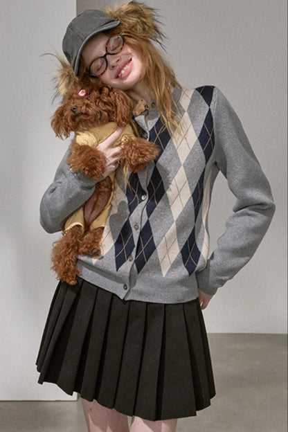 Retro Color-Blocked Knitted Top