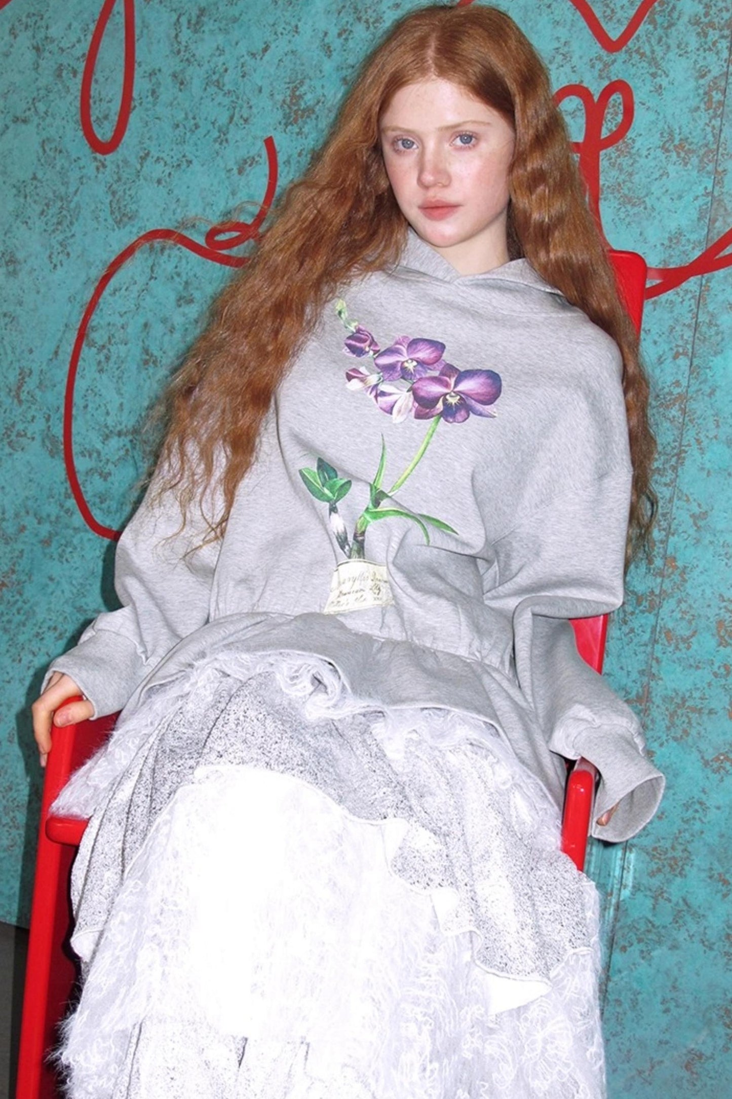 Glitter Panelled Lace Oversized Skirt