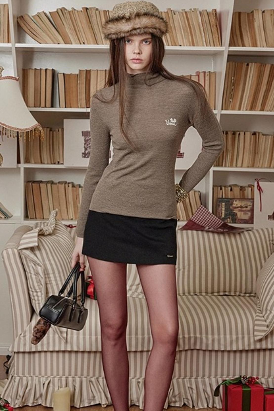 Retro Woolen A-Line Skirt