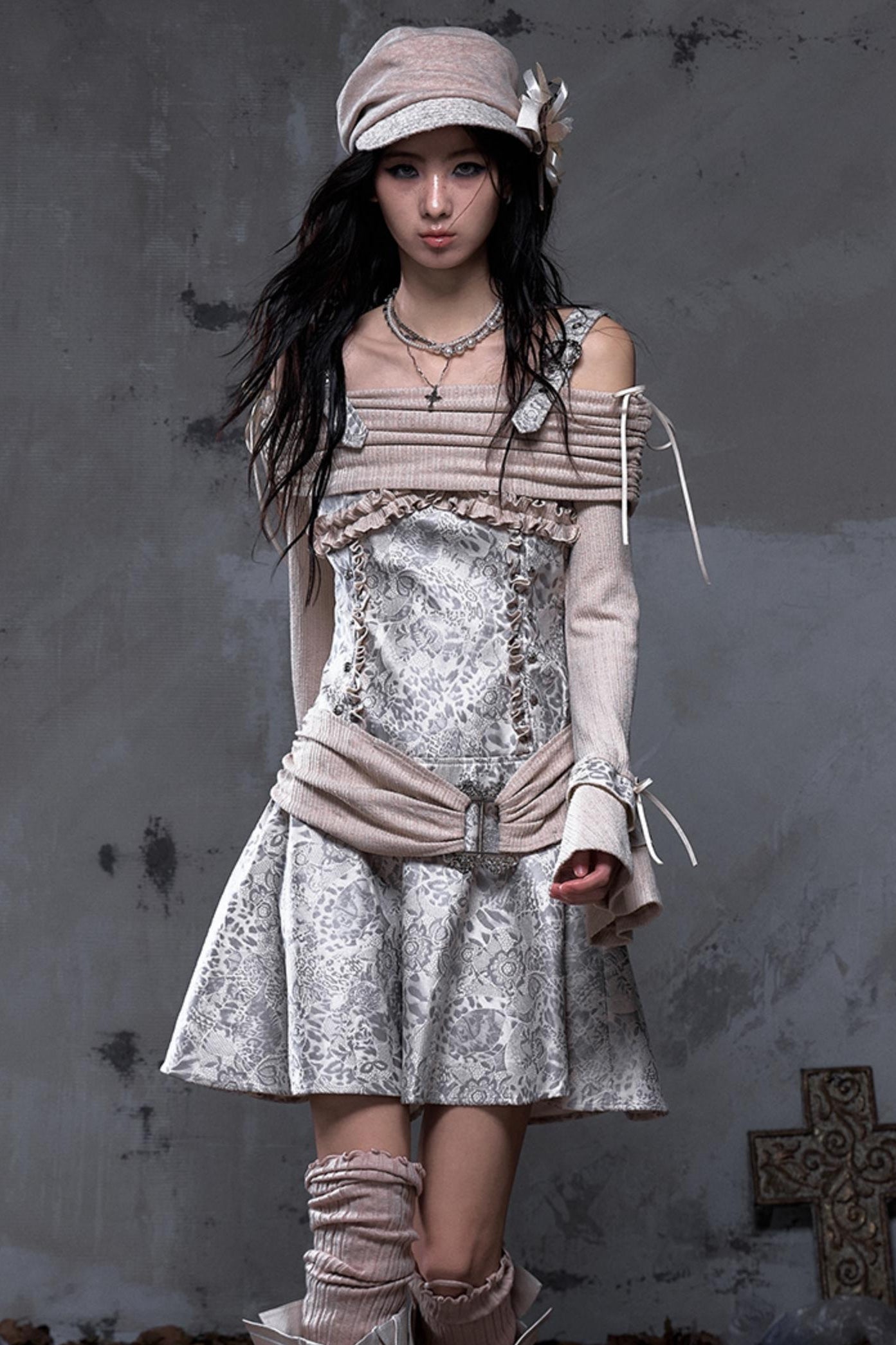 Retro Punk Patchwork Knit Dress