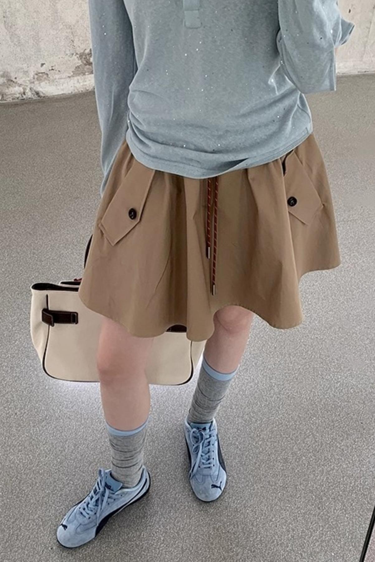 Drawstring A-line Aargo Skirt