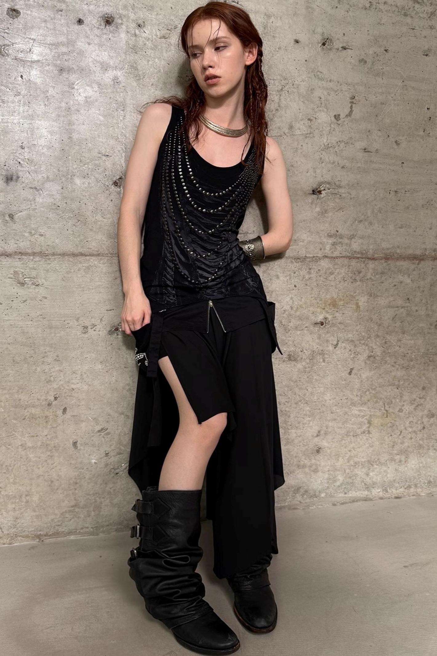 Rhinestone Long Tank Top