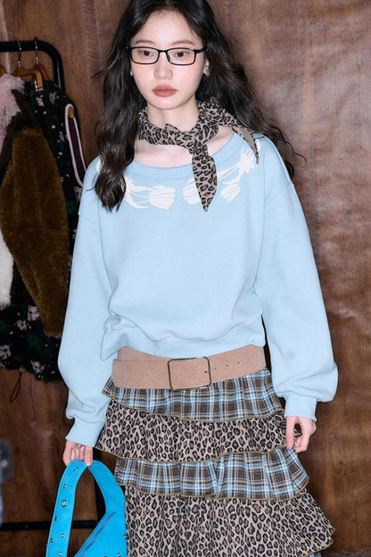 Tulip Embroidery Cloud Sweater