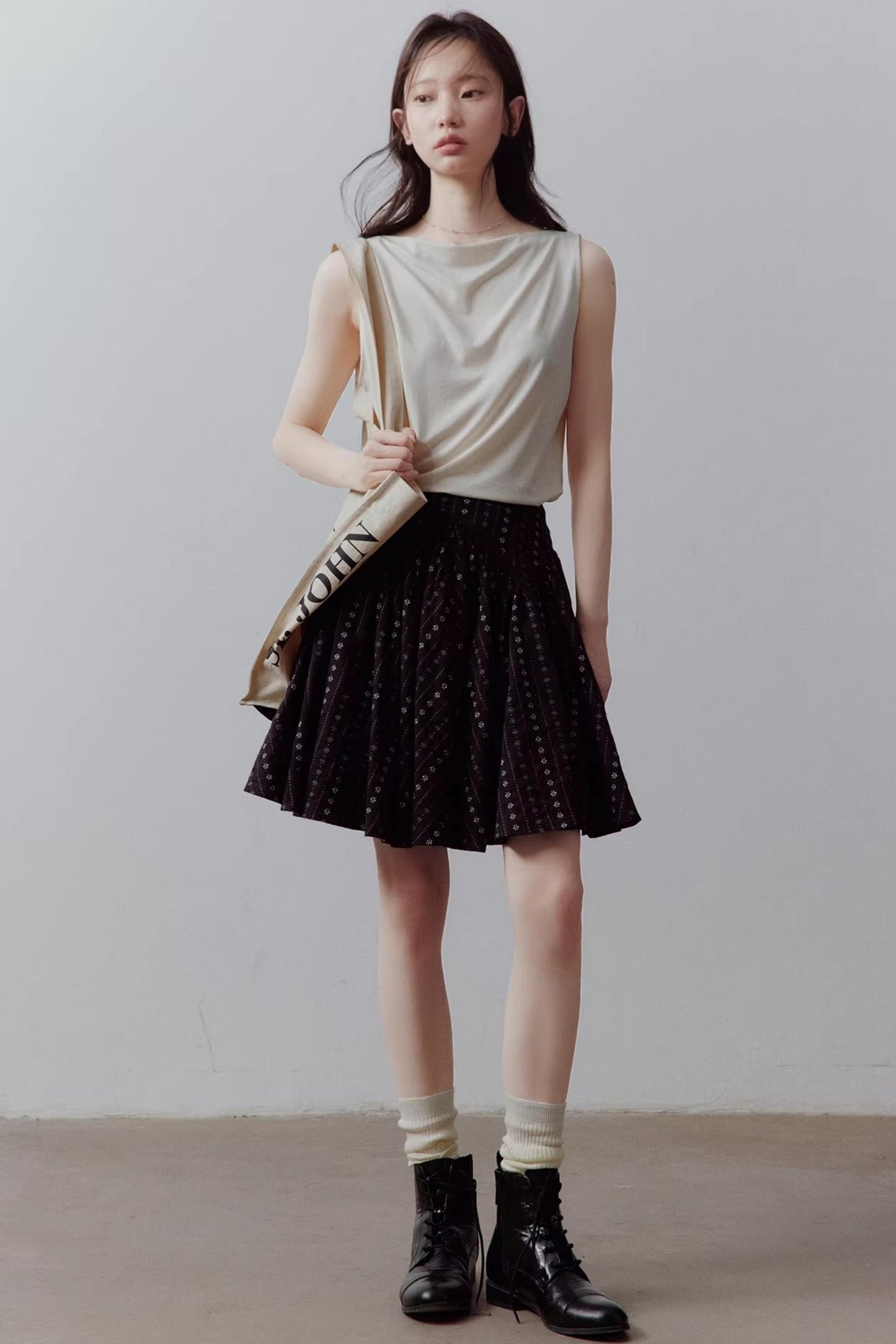Draped Off-Shoulder Slimming Top