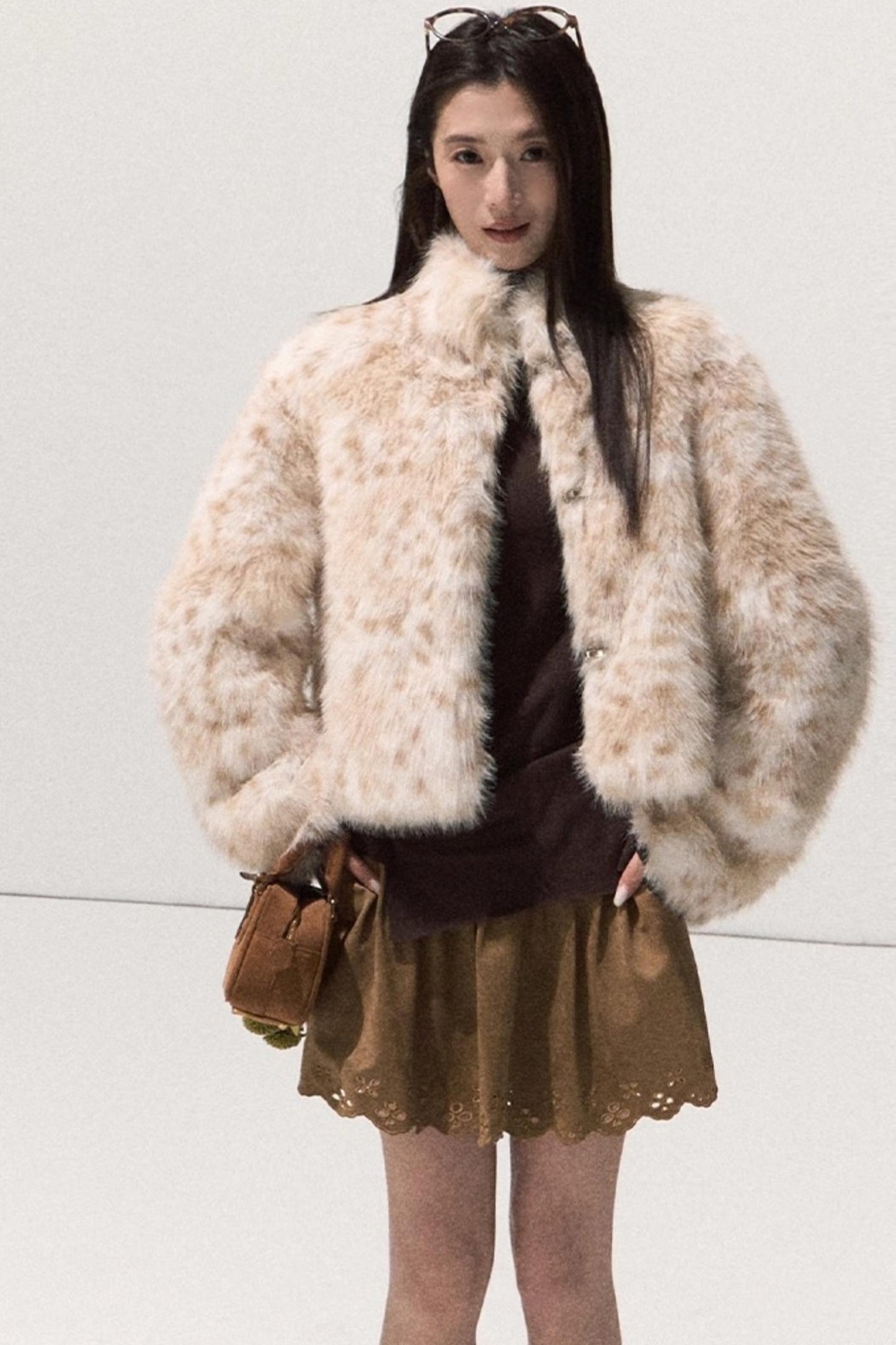 Leopard Print Fur Coat set-Up