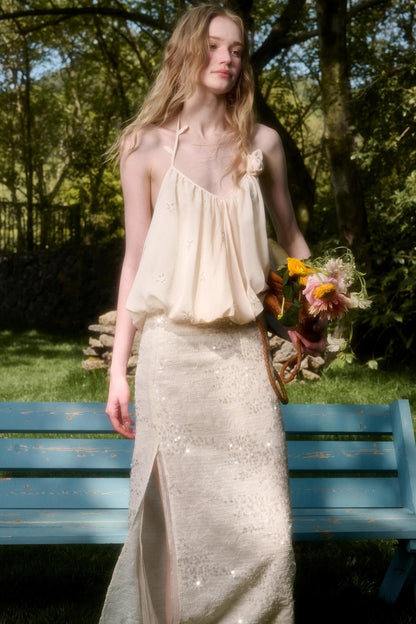 Elegant Starlit Top Skirt Set-Up