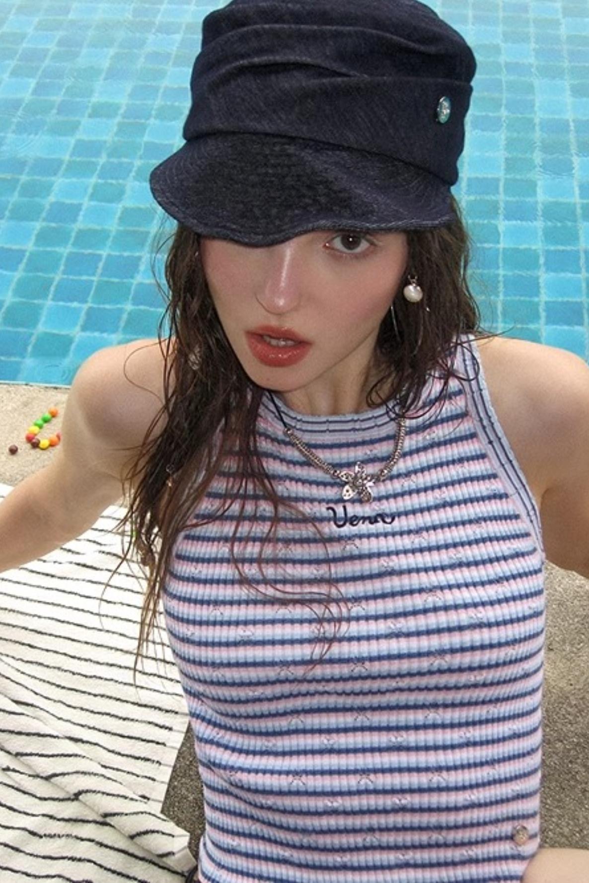 Textured Striped Knit Camisole